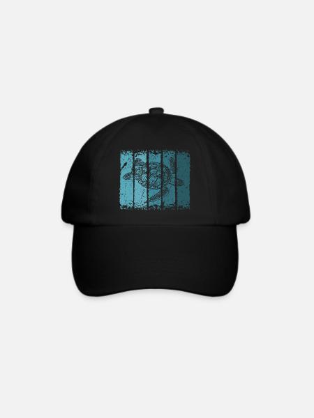 Schildkröte - Baseballkappe - Schwarz/Schwarz