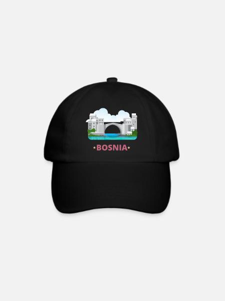 Bosnien - Baseballkappe - Schwarz/Schwarz