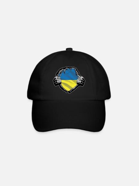 Ukraine Design für Ukraine Fans - Baseballkappe - Schwarz/Schwarz
