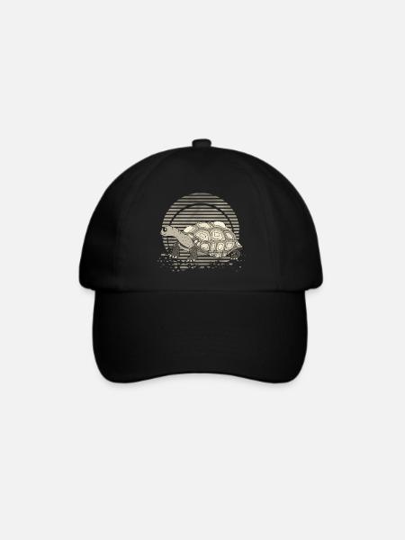 Schildkröte - Baseballkappe - Schwarz/Schwarz