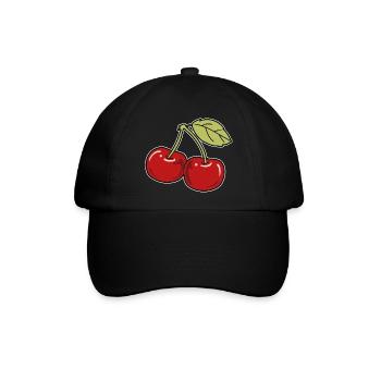Kirsche - Baseballkappe - Schwarz/Schwarz - Vorne