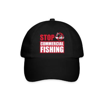 Stop Commercial Fishing and save the World - Baseballkappe - Schwarz/Schwarz - Vorne