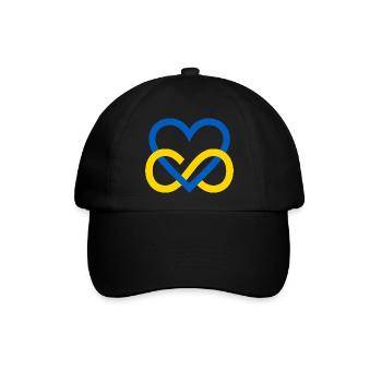 Ukraine Herz blau gelb Blaugelbes Infinity Heart - Baseballkappe - Schwarz/Schwarz - Vorne