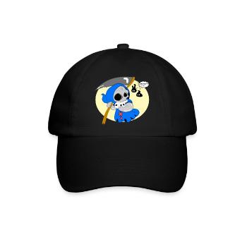 Schnitter-Schädel - Baseballkappe - Schwarz/Schwarz - Vorne