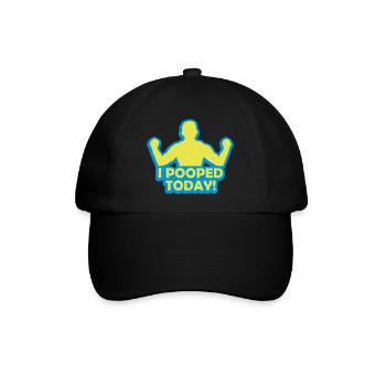 I pooped today Zitat - Baseballkappe - Schwarz/Schwarz - Vorne