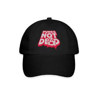 punks not dead Zitat - Baseballkappe - Schwarz/Schwarz - Vorne