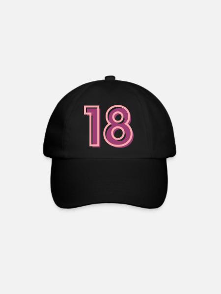 18 Geburtstag - Baseballkappe - Schwarz/Schwarz