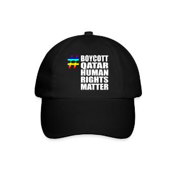 Boycott Qatar Katar Human Rights Matter Spruch - Baseballkappe - Schwarz/Schwarz - Vorne