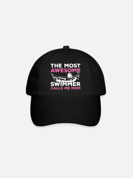 Schwimmer Mama - Baseballkappe - Schwarz/Schwarz