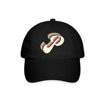 Buchstabe P - Baseballkappe - Schwarz/Schwarz - Vorne