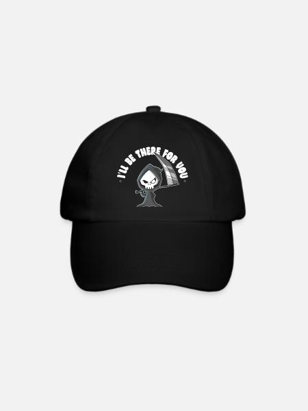 Funny Grim Reaper Valentines Day Quote, Goth Dark - Baseballkappe - Schwarz/Schwarz
