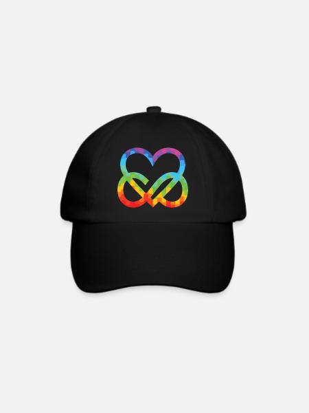 Polyamorie Infinity Herz - Poly Love Heart - Baseballkappe - Schwarz/Schwarz