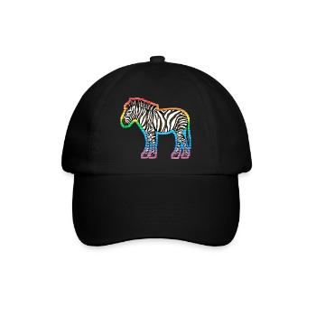 Zebra - Baseballkappe - Schwarz/Schwarz - Vorne