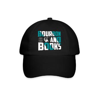 Bourbon And Books Whiskey Drinking - Baseballkappe - Schwarz/Schwarz - Vorne