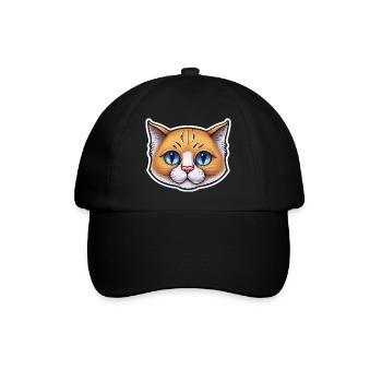 Samtpfoten-Zauber: Süße Katze - Baseballkappe - Schwarz/Schwarz - Vorne