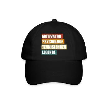 Tennislehrer / Tennistrainer lustiger Spruch - Baseballkappe - Schwarz/Schwarz - Vorne