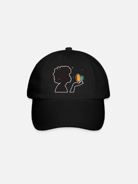 Handkuss queer - Baseballkappe - Schwarz/Schwarz