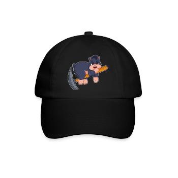 Maulwurf Bergarbeiter Spitzhacke Bergbau - Baseballkappe - Schwarz/Schwarz - Vorne