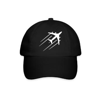Flugzeug - Baseballkappe - Schwarz/Schwarz - Vorne