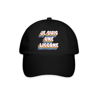 ICH BIN EIN EINHORN - Baseballkappe - Schwarz/Schwarz - Vorne