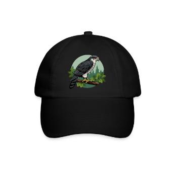 Habicht Greifvogel Vogel Falkner - Baseballkappe - Schwarz/Schwarz - Vorne