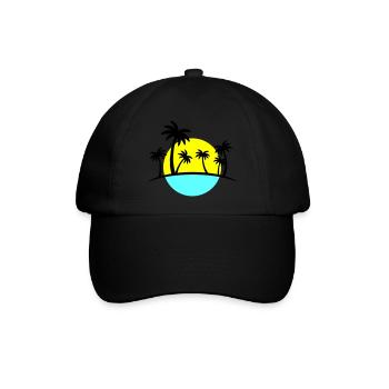 beach palms 3 - Baseballkappe - Schwarz/Schwarz - Vorne
