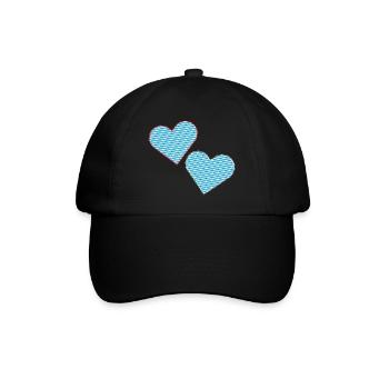 Bayrische Herzen als Patches. - Baseballkappe - Schwarz/Schwarz - Vorne