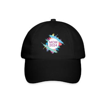 Mom 2024 Ich Werde Mama Neue Mutter Babyparty 24 - Baseballkappe - Schwarz/Schwarz - Vorne