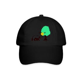 bär honig - Baseballkappe - Schwarz/Schwarz - Vorne