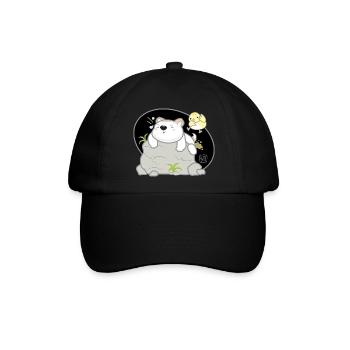 Hund koreanisch - japanischer Stil 08 - Baseballkappe - Schwarz/Schwarz - Vorne