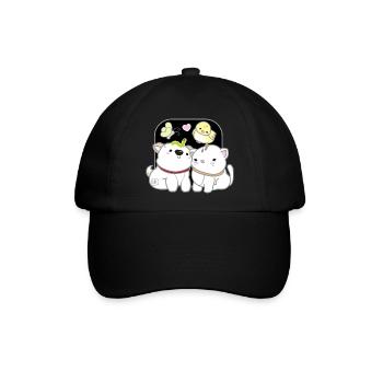Hund koreanisch - japanischer Stil 13 - Baseballkappe - Schwarz/Schwarz - Vorne