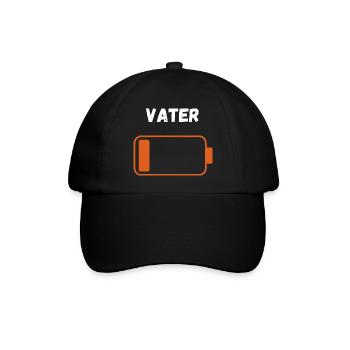 Vater auf Reserve - Baseballkappe - Schwarz/Schwarz - Vorne