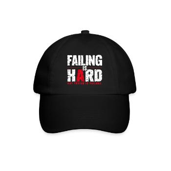 Scheitern ist Schwer Motivationsspruch - Baseballkappe - Schwarz/Schwarz - Vorne