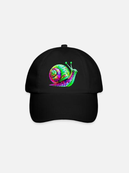 Schnecke - Baseballkappe - Schwarz/Schwarz