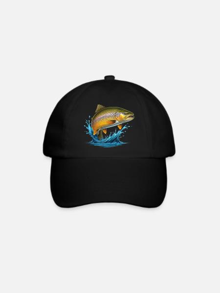 Bachforelle Forelle Saibling Angeln Fliegenfischen - Baseballkappe - Schwarz/Schwarz