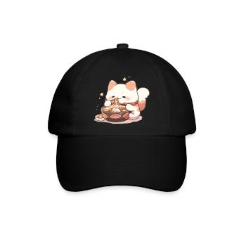 Spaghetti-Katzen - Katze hat Spaß mit der Vergangenheit - Baseballkappe - Schwarz/Schwarz - Vorne