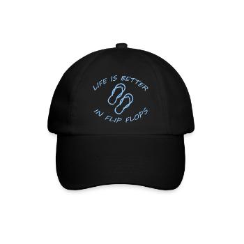 LIFE IS BETTER IN FLIP FLOPS - Baseballkappe - Schwarz/Schwarz - Vorne