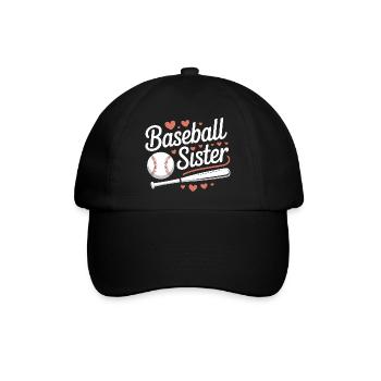 Baseball Spruch Schwester Lustig Baseball Geschenk - Baseballkappe - Schwarz/Schwarz - Vorne
