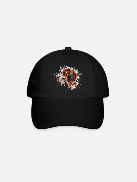 Beagle Farbexplosion - Baseballkappe - Schwarz/Schwarz
