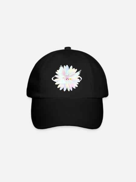 Pastelltaube im Regenbogenlicht - Baseballkappe - Schwarz/Schwarz