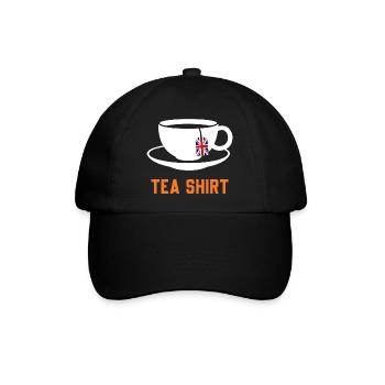 Teehemd – Wortspiel mit ruhiger Teetasse - Baseballkappe - Schwarz/Schwarz - Vorne