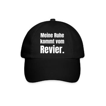 Meine Ruhe kommt vom Revier - Baseballkappe - Schwarz/Schwarz - Vorne