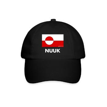 Greenland Flag - Nuuk - Grönland - Denmark - Baseballkappe - Schwarz/Schwarz - Vorne