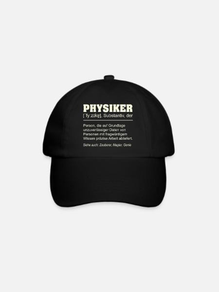 Physiker Definition – Lustiges Geschenk Design - Baseballkappe - Schwarz/Schwarz