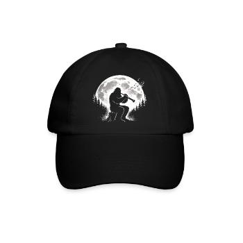 Bigfoot spielt Klarinette - Baseballkappe - Schwarz/Schwarz - Vorne