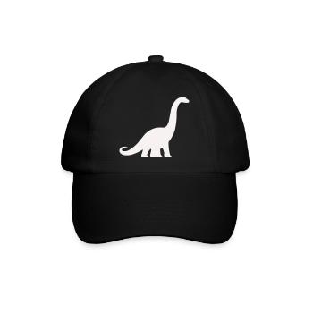Langhals Dino Silhouette - Baseballkappe - Schwarz/Schwarz - Vorne