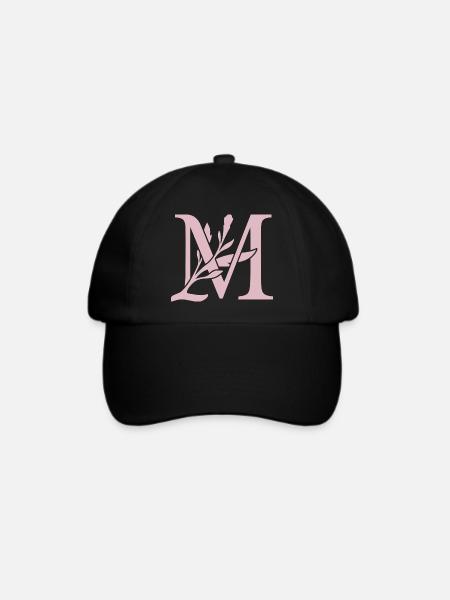 LM Floral Monogramm - Baseballkappe - Schwarz/Schwarz