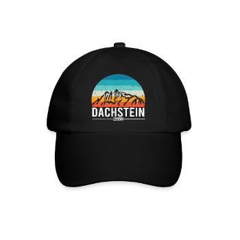 Dachstein Ramsau Österreich Retro Sunset - Baseballkappe - Schwarz/Schwarz - Vorne