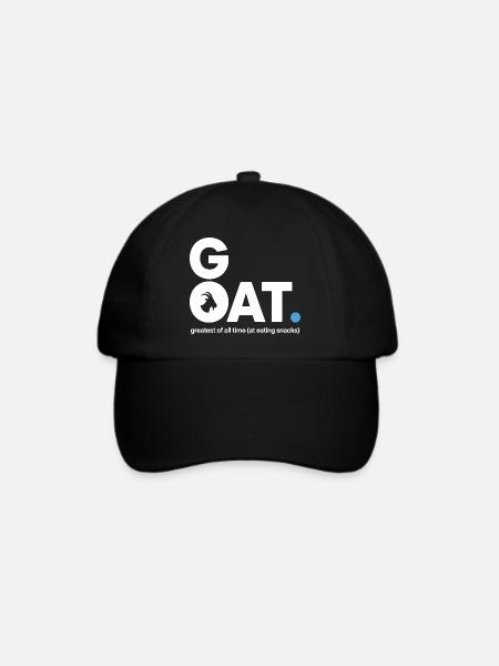 GOAT Snack Spruch - Baseballkappe - Schwarz/Schwarz