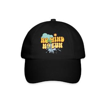 No Wind No Fun - Baseballkappe - Schwarz/Schwarz - Vorne